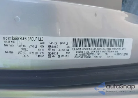 2011 Chrysler Town & Country Touring from USA, damaged, VIN 2A4RR5DG7BR775514